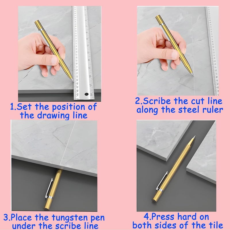 PUWANY Glass Cutters Tools Set Glass Cutting Tool kit Glass Cutter Glass Running Pliers Breaker Grozer Pliers Stained Glass Tools with Curved Jaws Zipper Package - Image 4